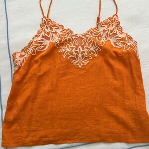 Express Tangerine Floral Lace Cami